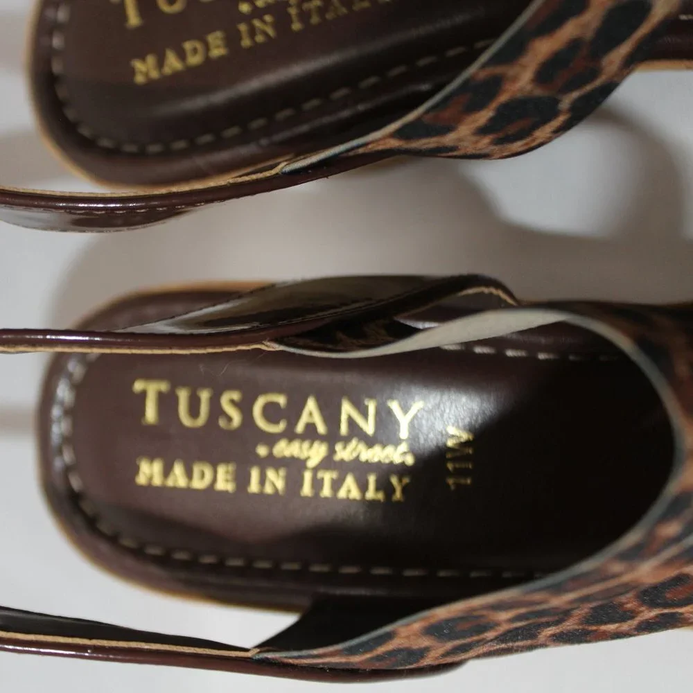 Tuscany Easy Street Leopard Print Sandals